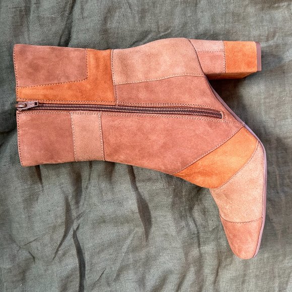 NEW with BOX Seychelles Patchwork Suede Boot - Picture 2 of 4